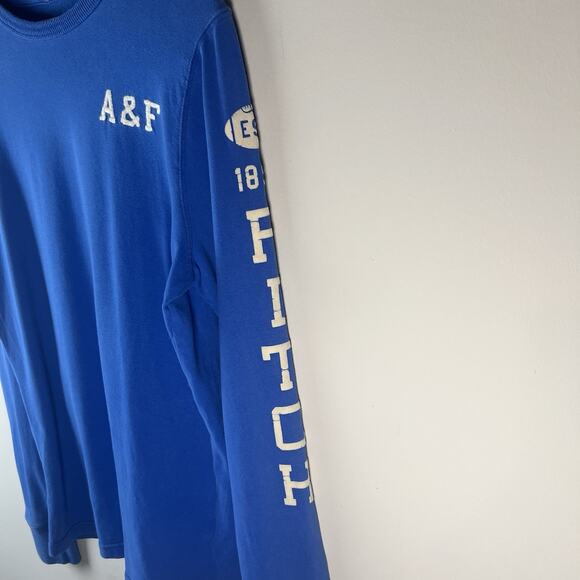 Abercrombie & Fitch Shirt Y2K Men’s Long Sleeve Embroidered Spell Out Muscle S - Picture 3 of 7